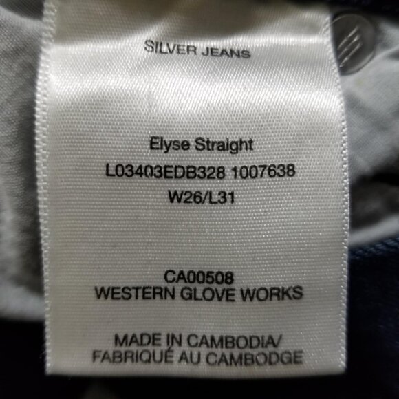 Silver Jeans Women's Denim Elyse Straight size 26 Factory Distressed Casual - Picture 11 of 11